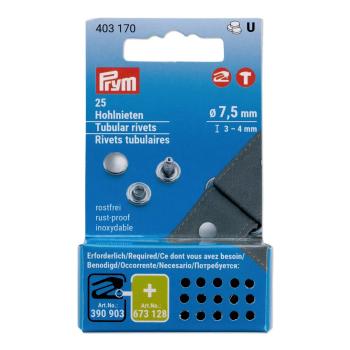 Prym Hohlnieten, 3-4mm, silberfarbig, 25 Stück 403170